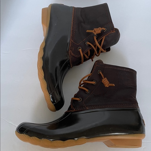 Sperry Women’s Brown Waterproof Rubber Duck Boots Size 10M - Picture 6 of 9